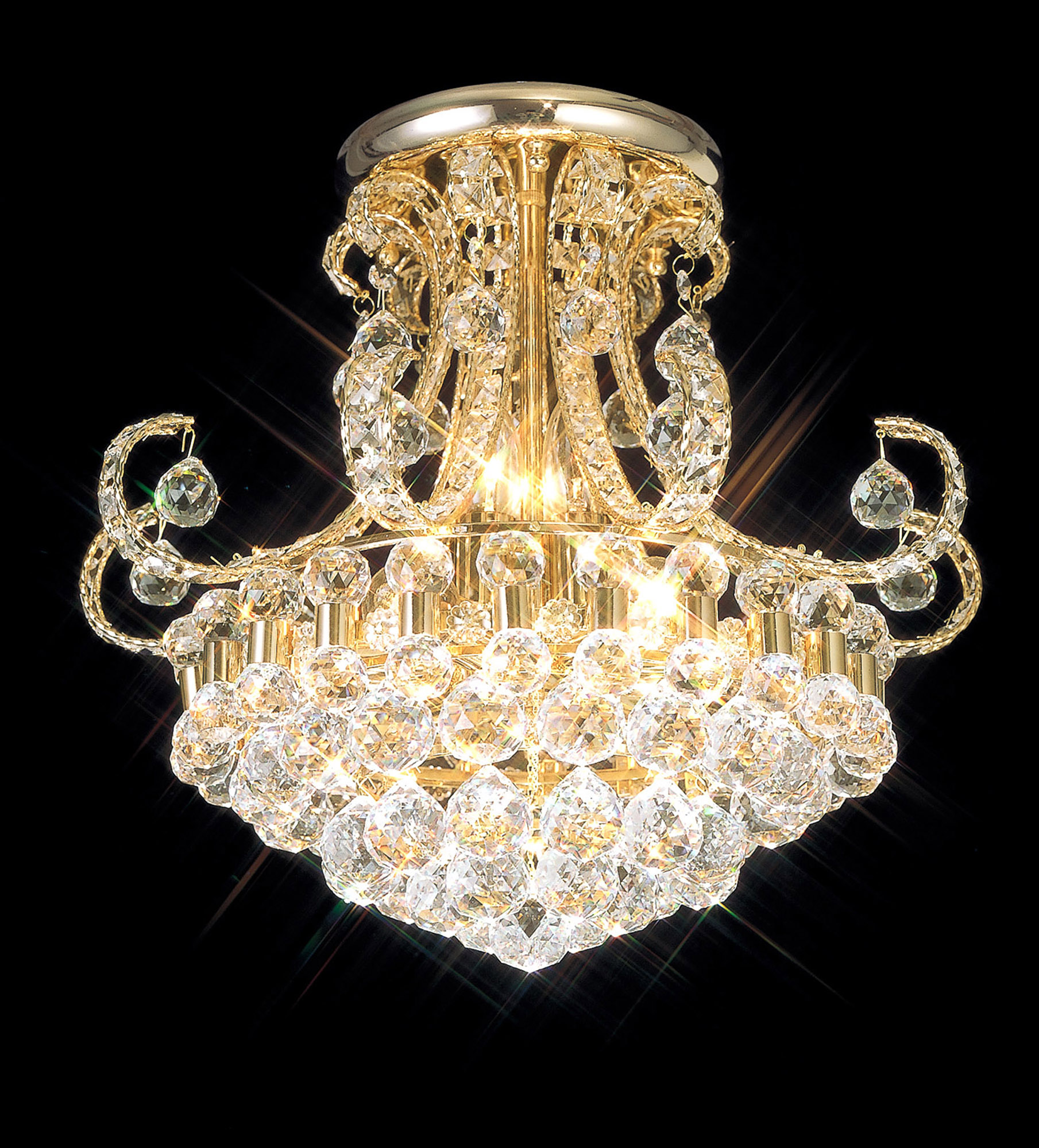 Pearl Crystal Ceiling Lights Diyas Flush Crystal Fittings